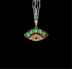 Malachite Eye Yellow Gold Charm