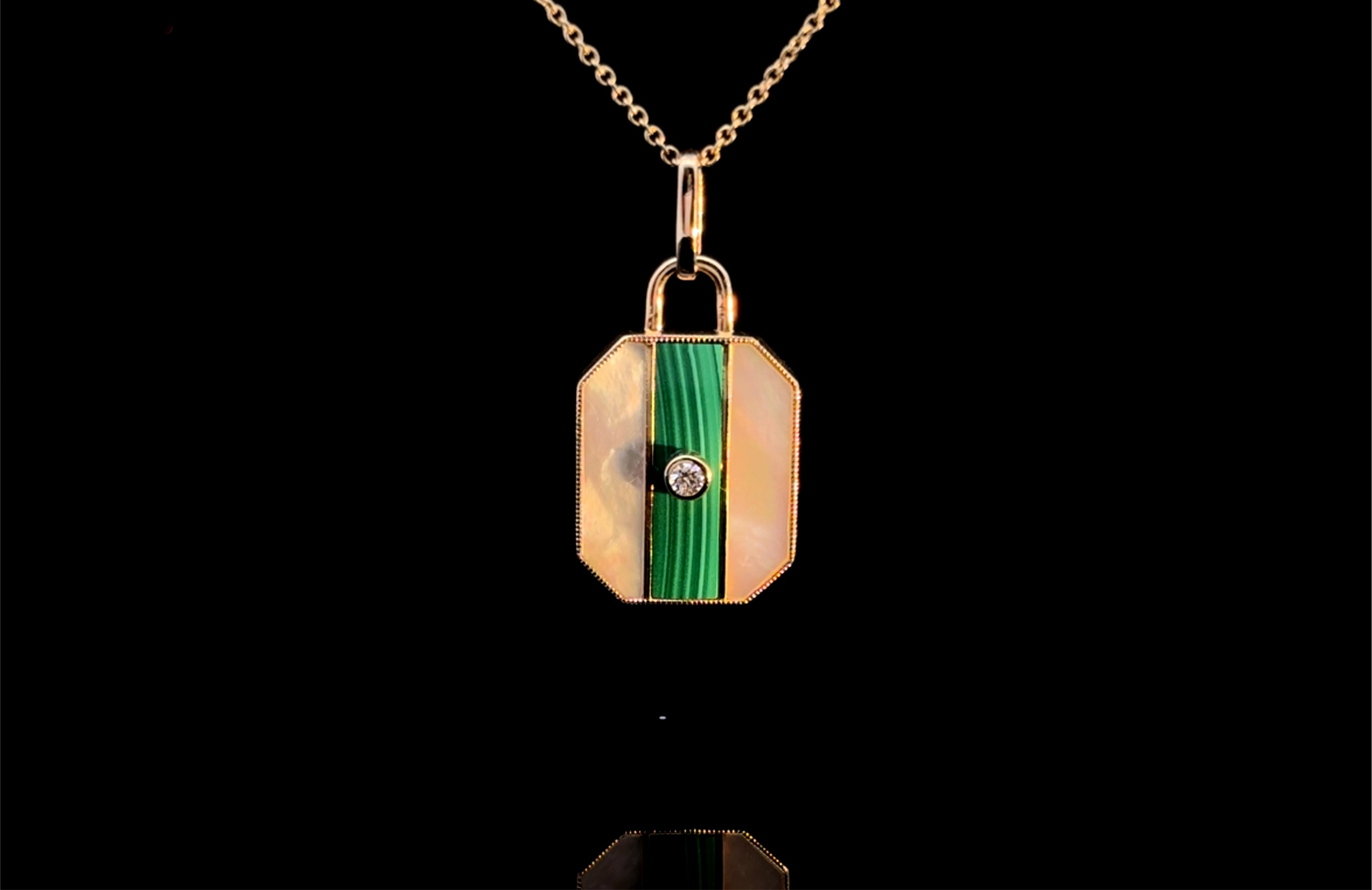 LOCKET MALACHITE CHARM
