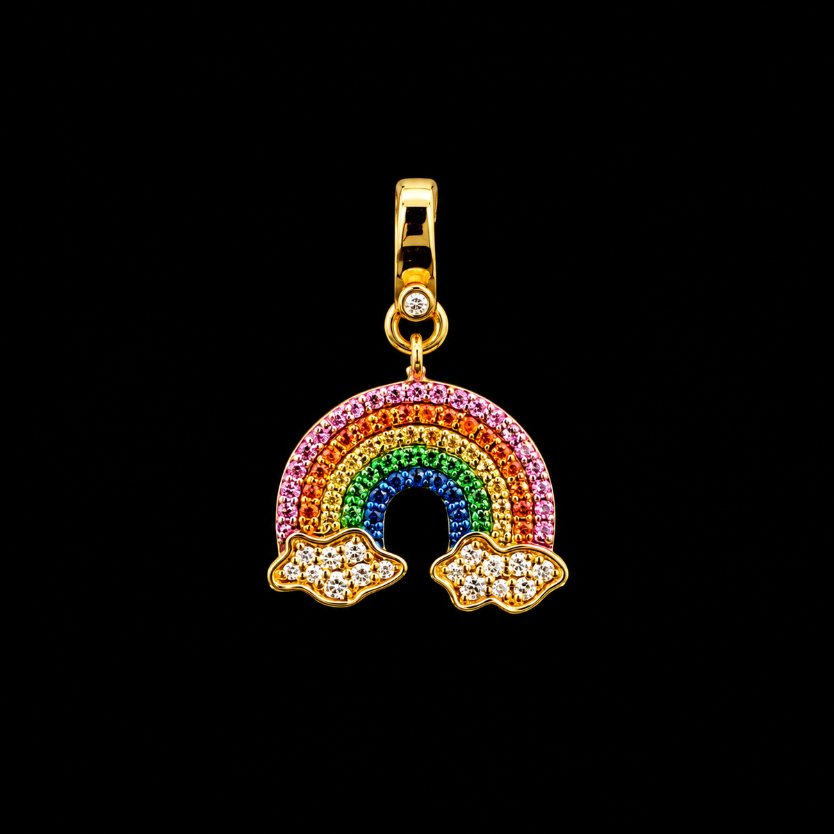 Rainbow Sapphire & Diamond Charm