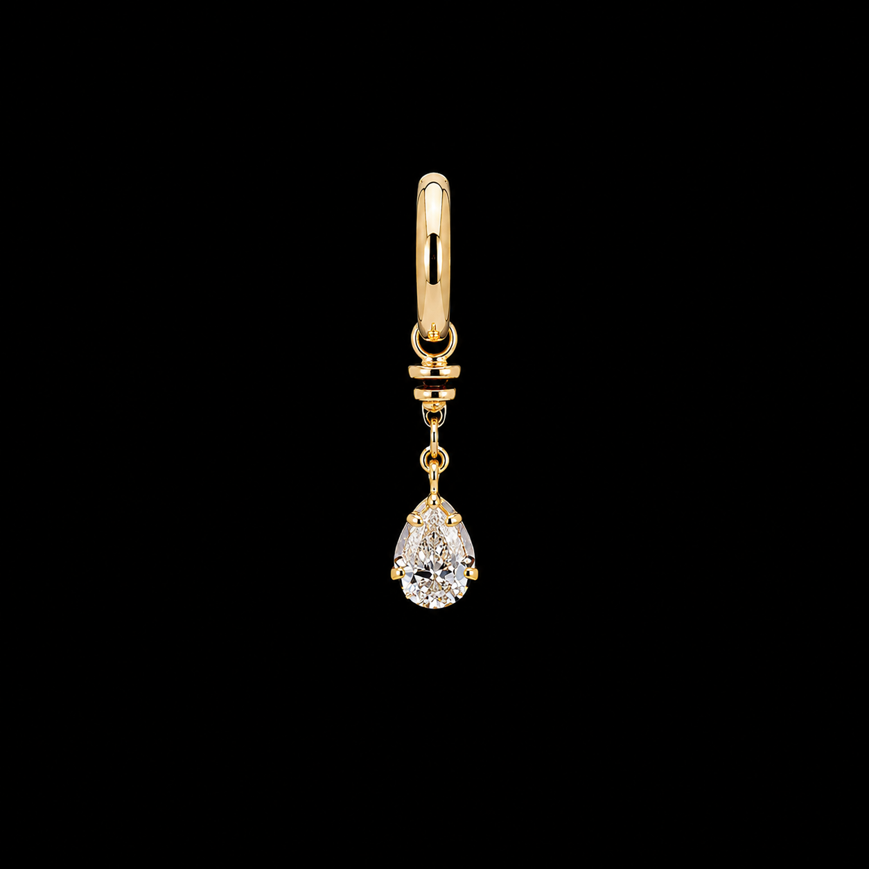 Black Rhodium Pear Diamond Charm