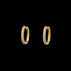 Diamond Pavé Huggie Yellow Gold Earrings