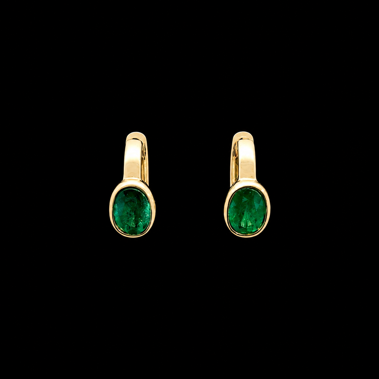 Emerald Bezel Earrings