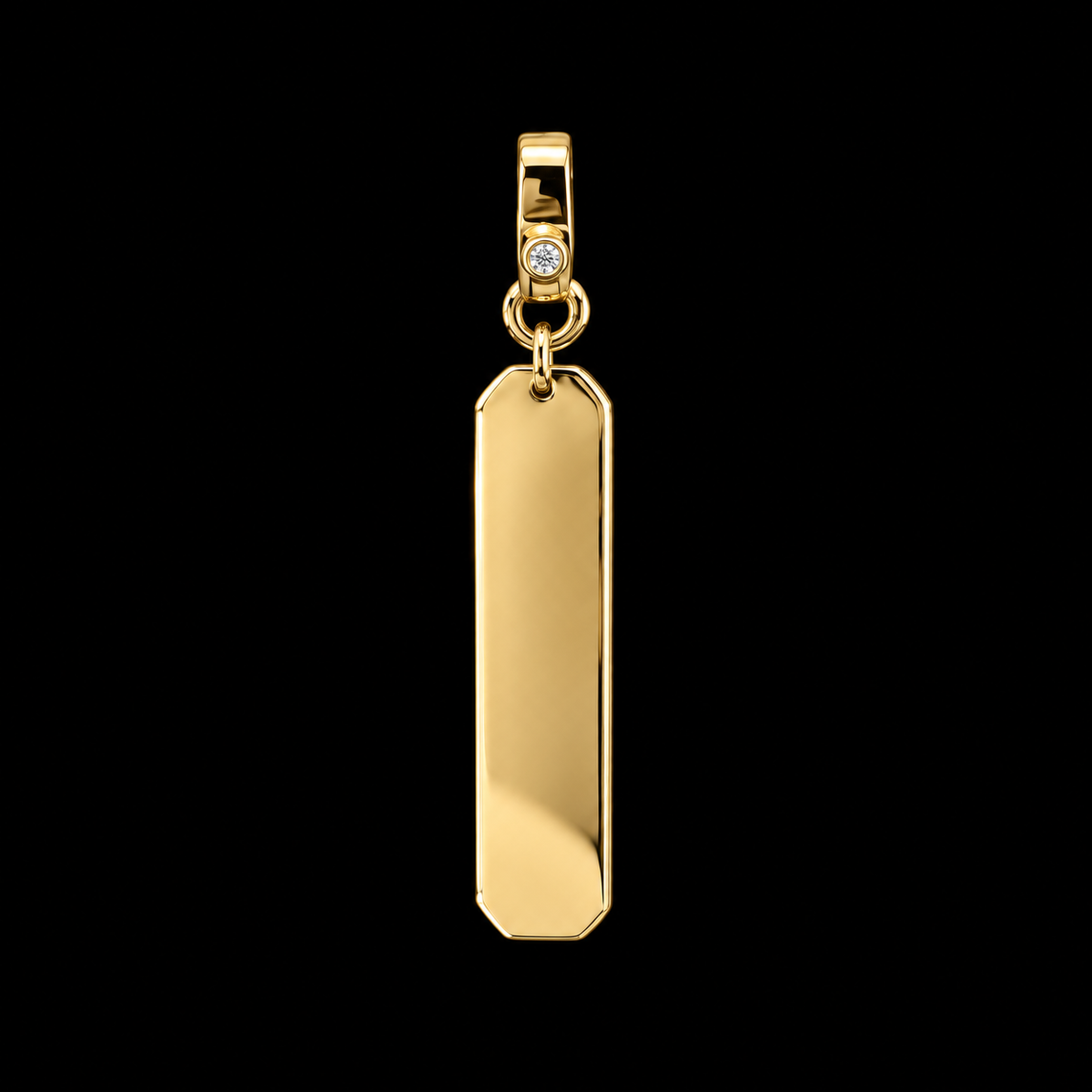 Vertical Gold Signature Tag
