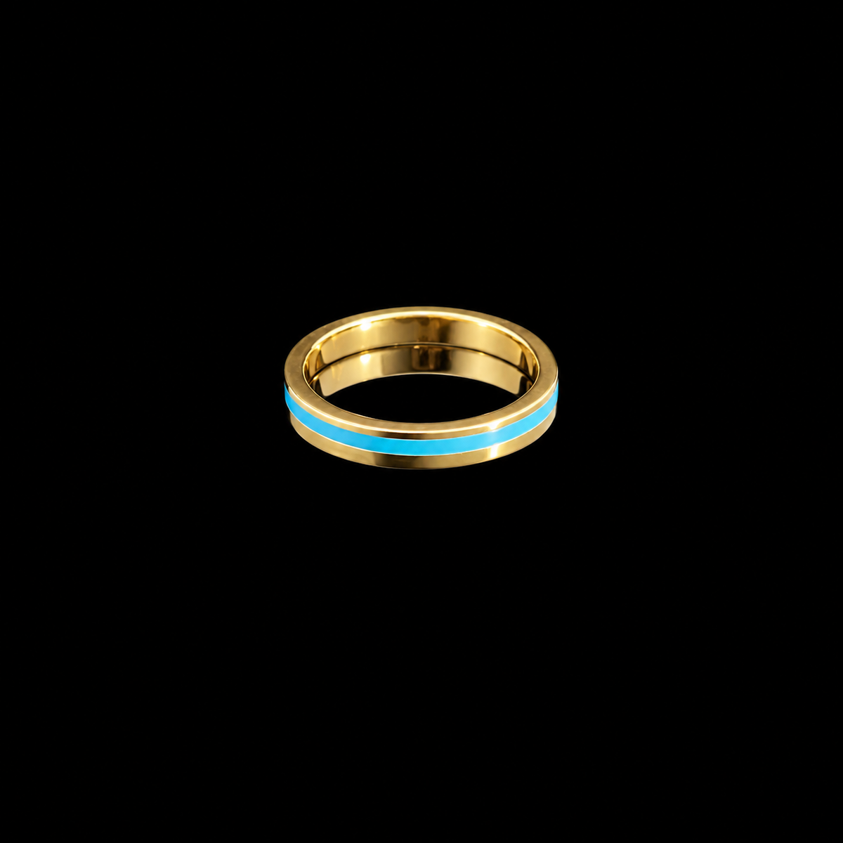 Aqua Rim Gold Band