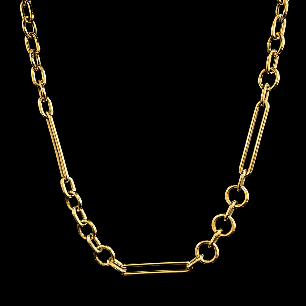 XLarge Clip & Round Link Yellow Gold Chain