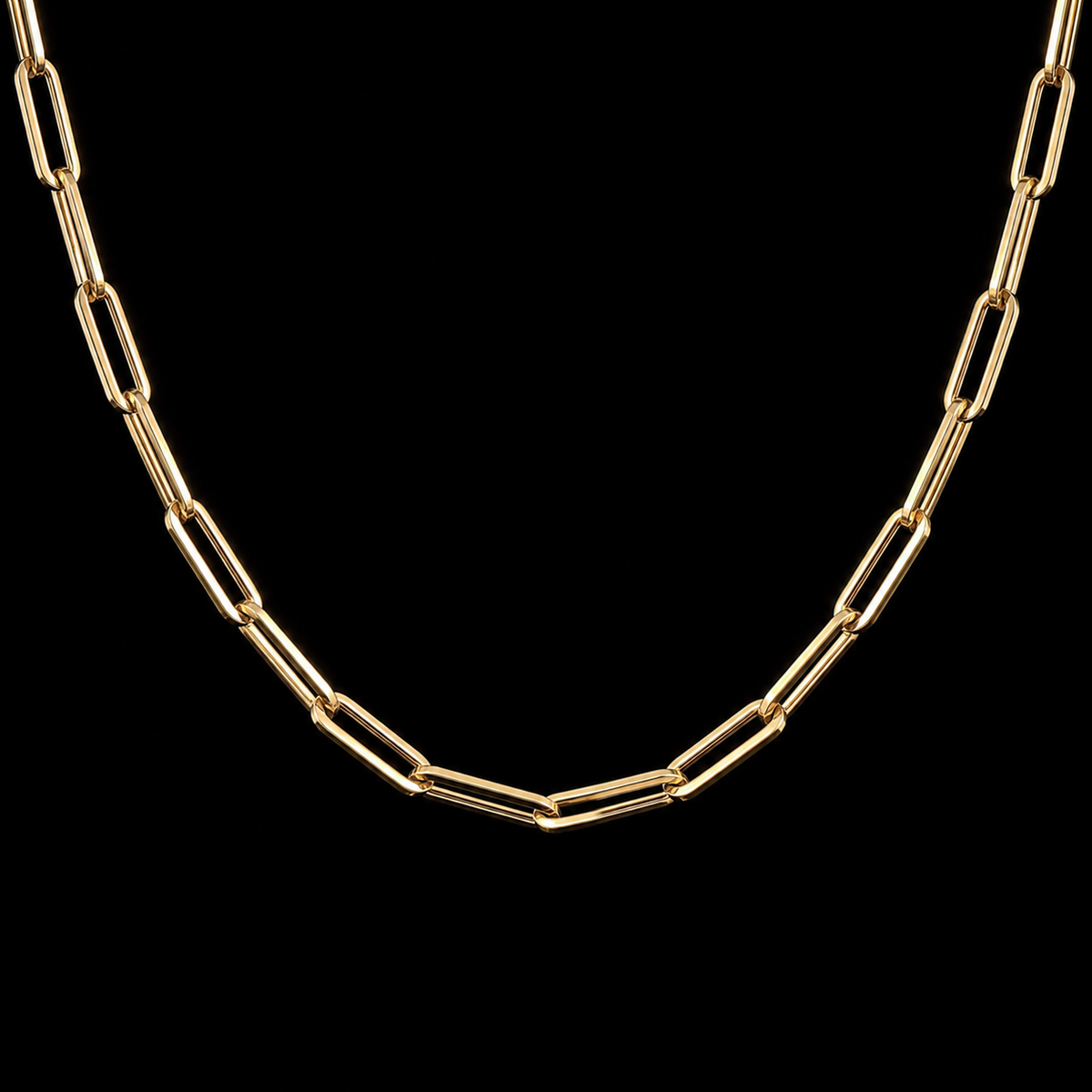 Small Paperclip Link Yellow Gold Chain