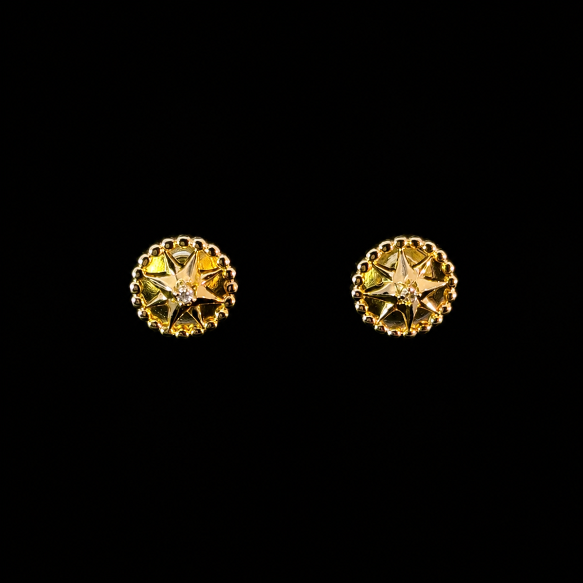 STAR YELLOW GOLD DIAMOND STUDS