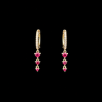 RUBY CASCADE HOOP EARRINGS