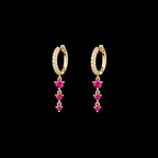 RUBY CASCADE HOOP EARRINGS