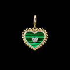 MALACHITE DIAMOND HEART