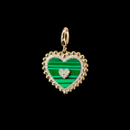 MALACHITE DIAMOND HEART