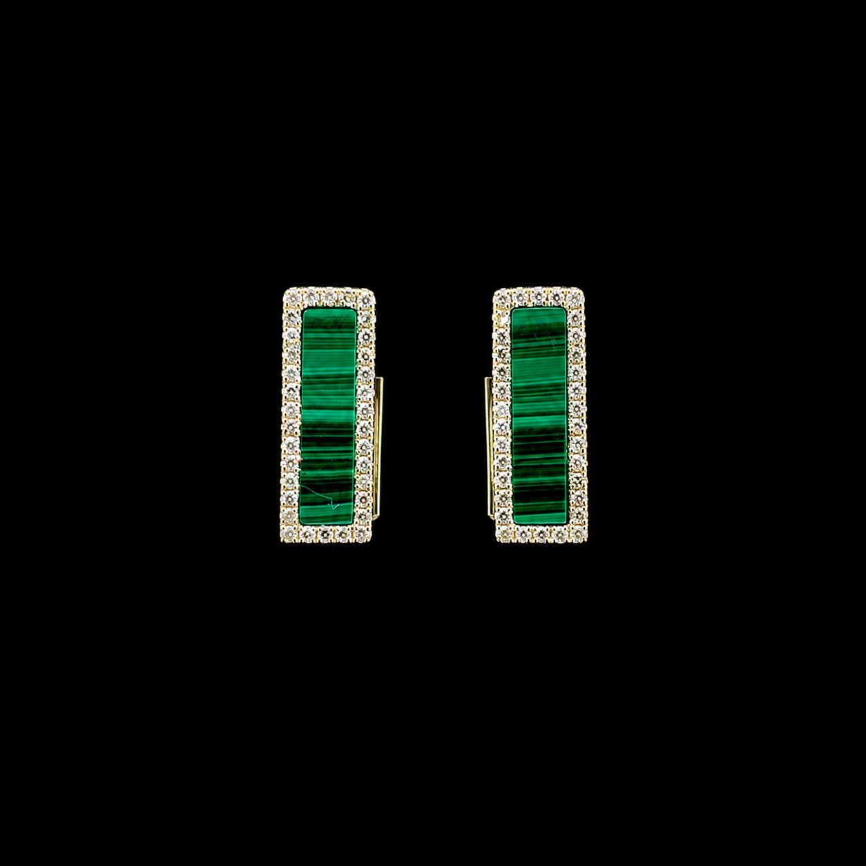 Malachite Halo Earrings