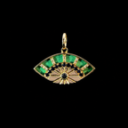 Malachite Eye Yellow Gold Charm