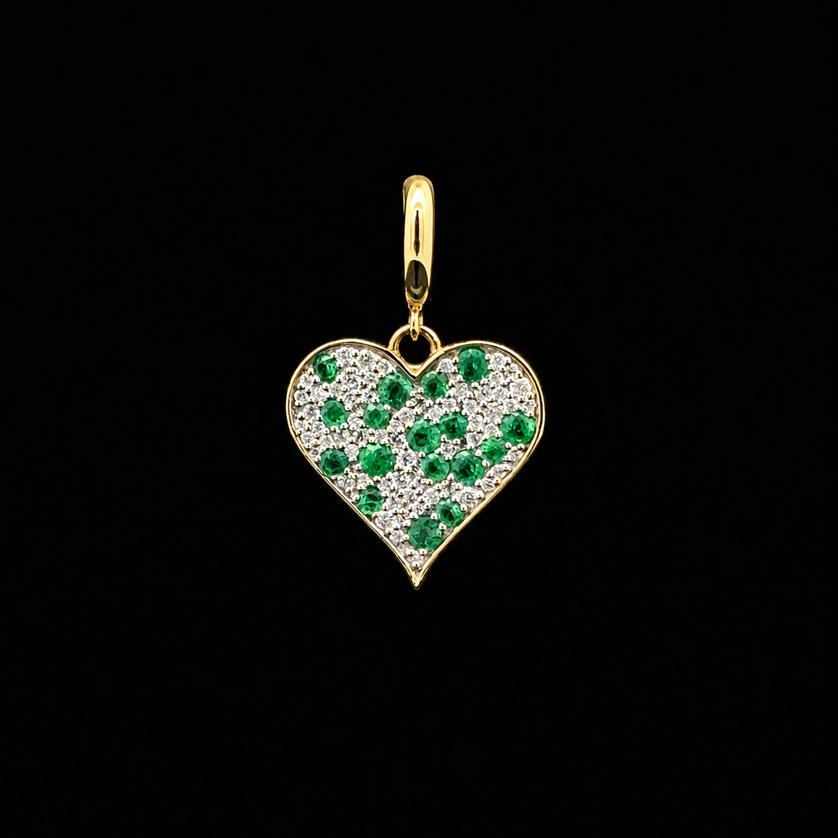 Diamond & Emerald Heart Charm