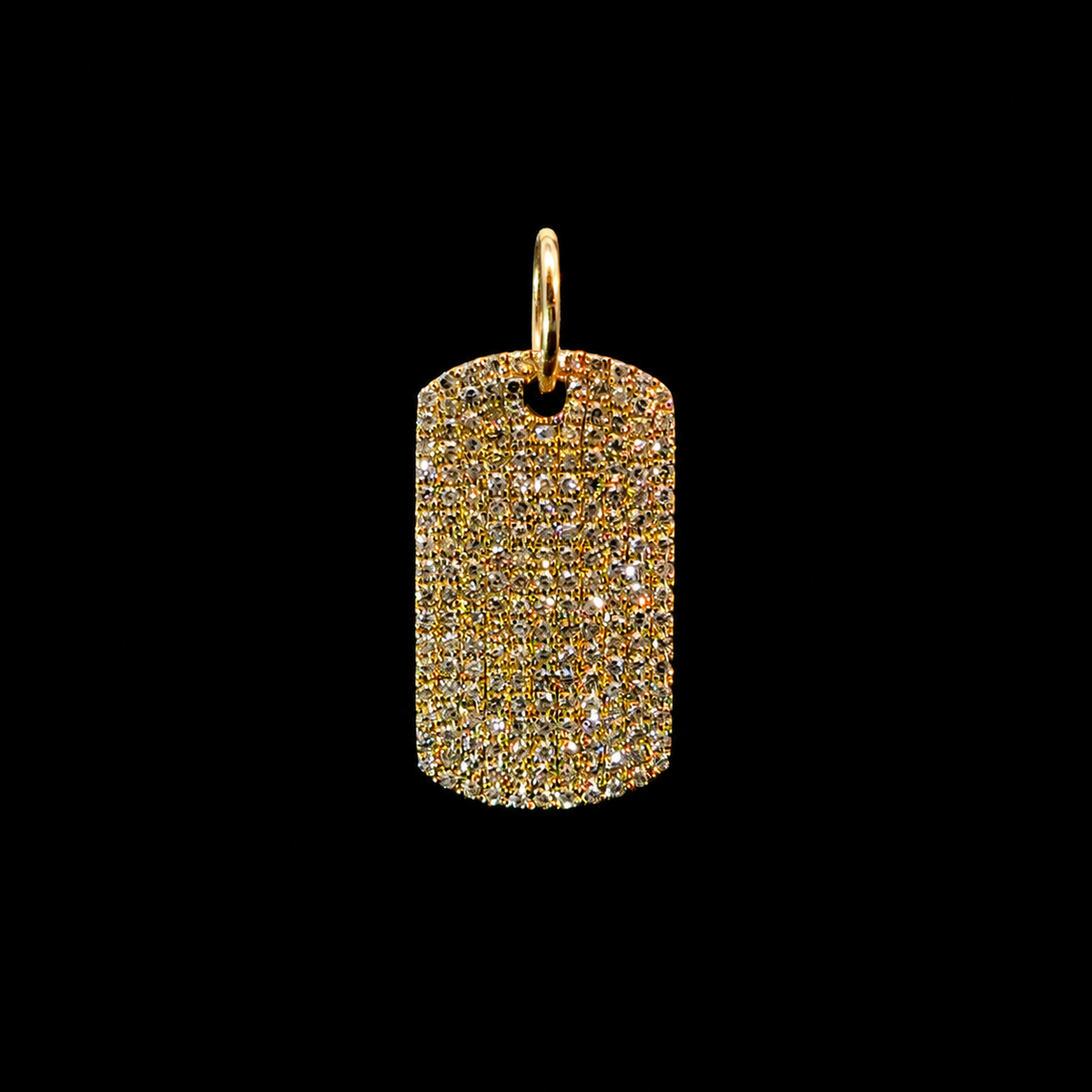 Diamond Tag Yellow Gold Charm