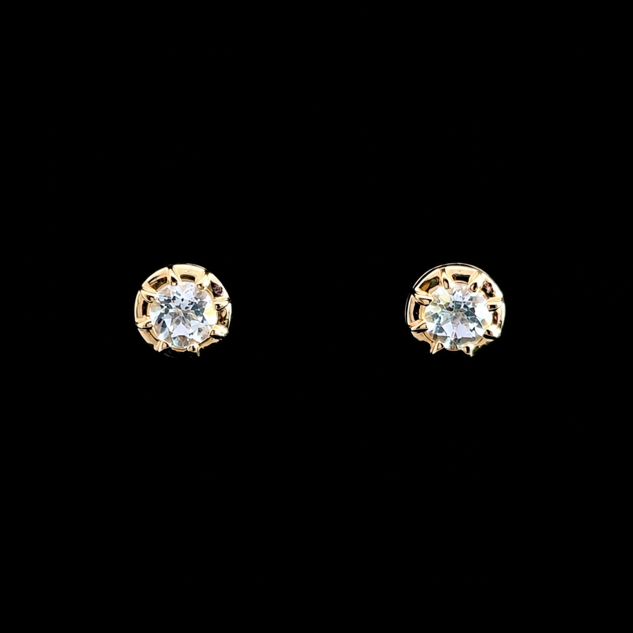 Petite Bezel Topaz Stud