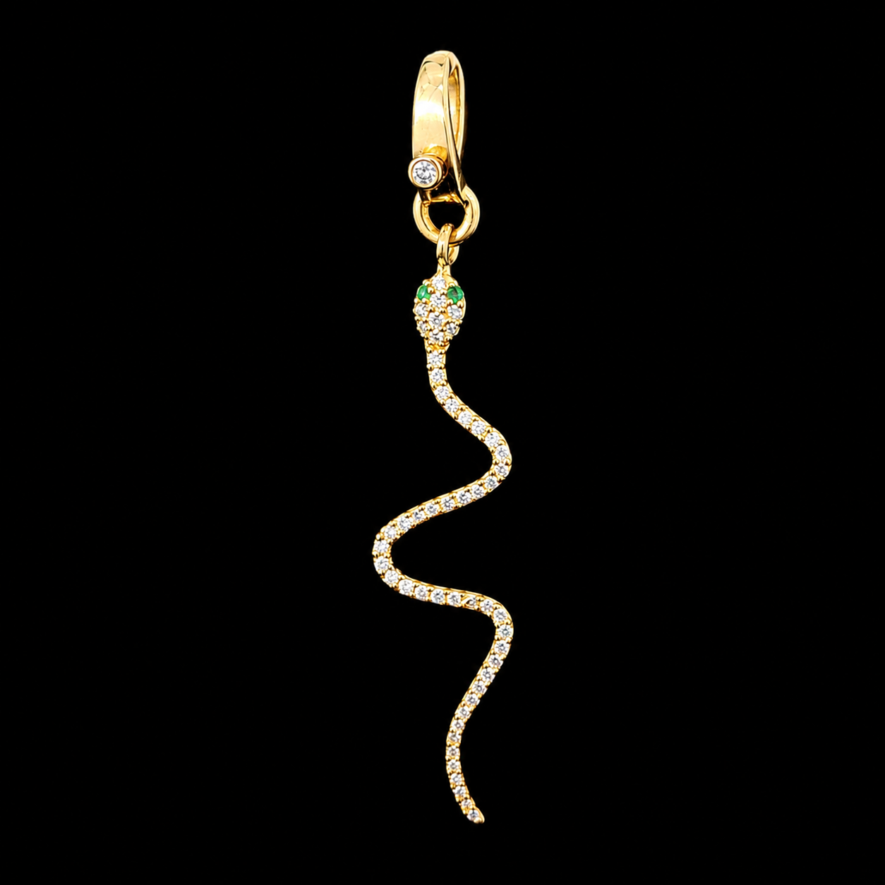 Diamond Emerald Eyes Snake Charm