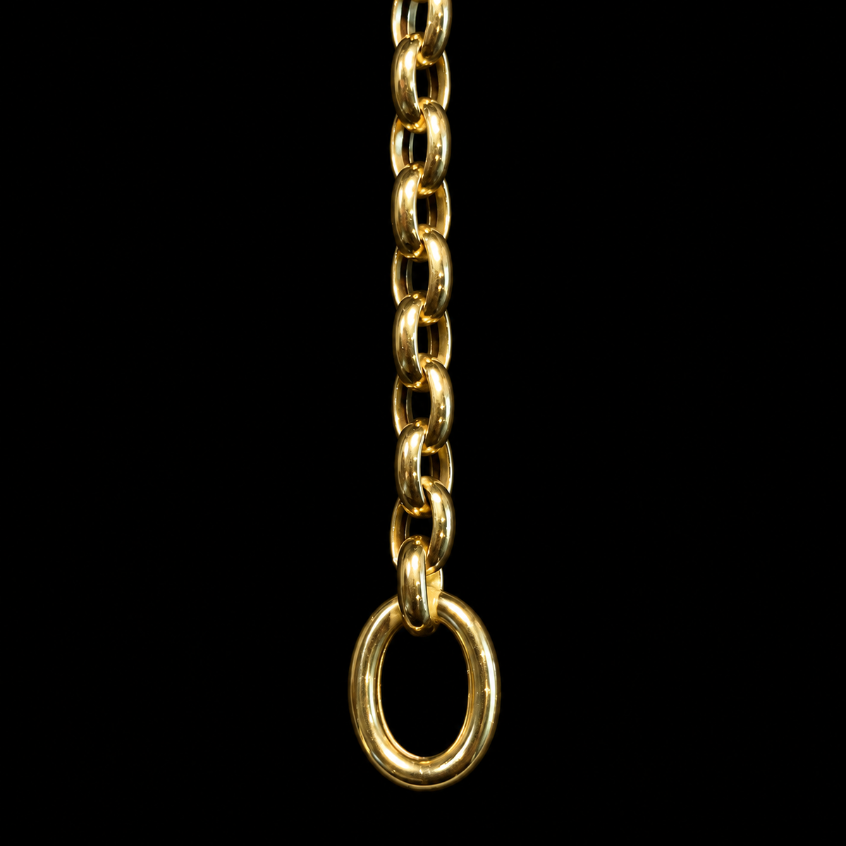 Round Link Yellow Gold Tie Chain