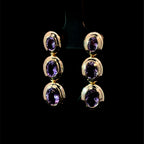 Graduated Oval Amethyst Earrings