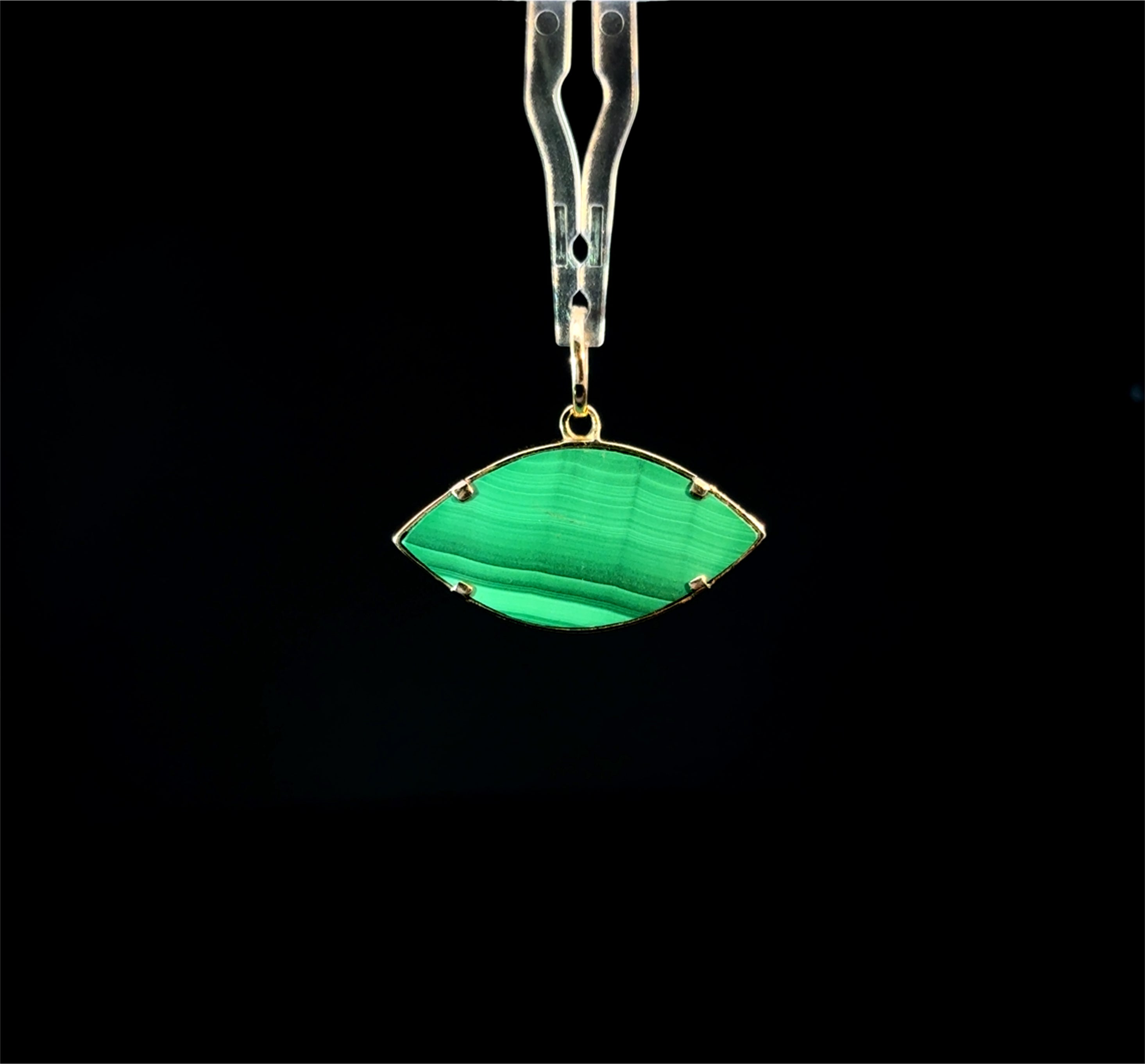 Malachite Eye Yellow Gold Charm