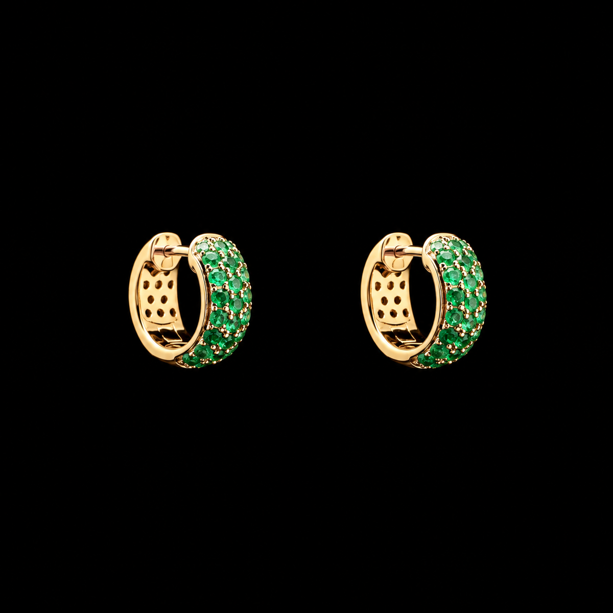 Emerald Mosaic Huggies