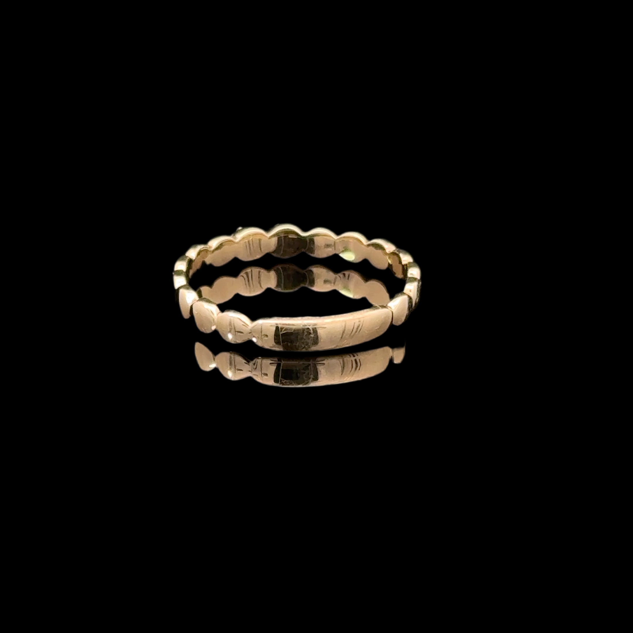 Organic Shape Pavé Diamond Yellow Gold Ring