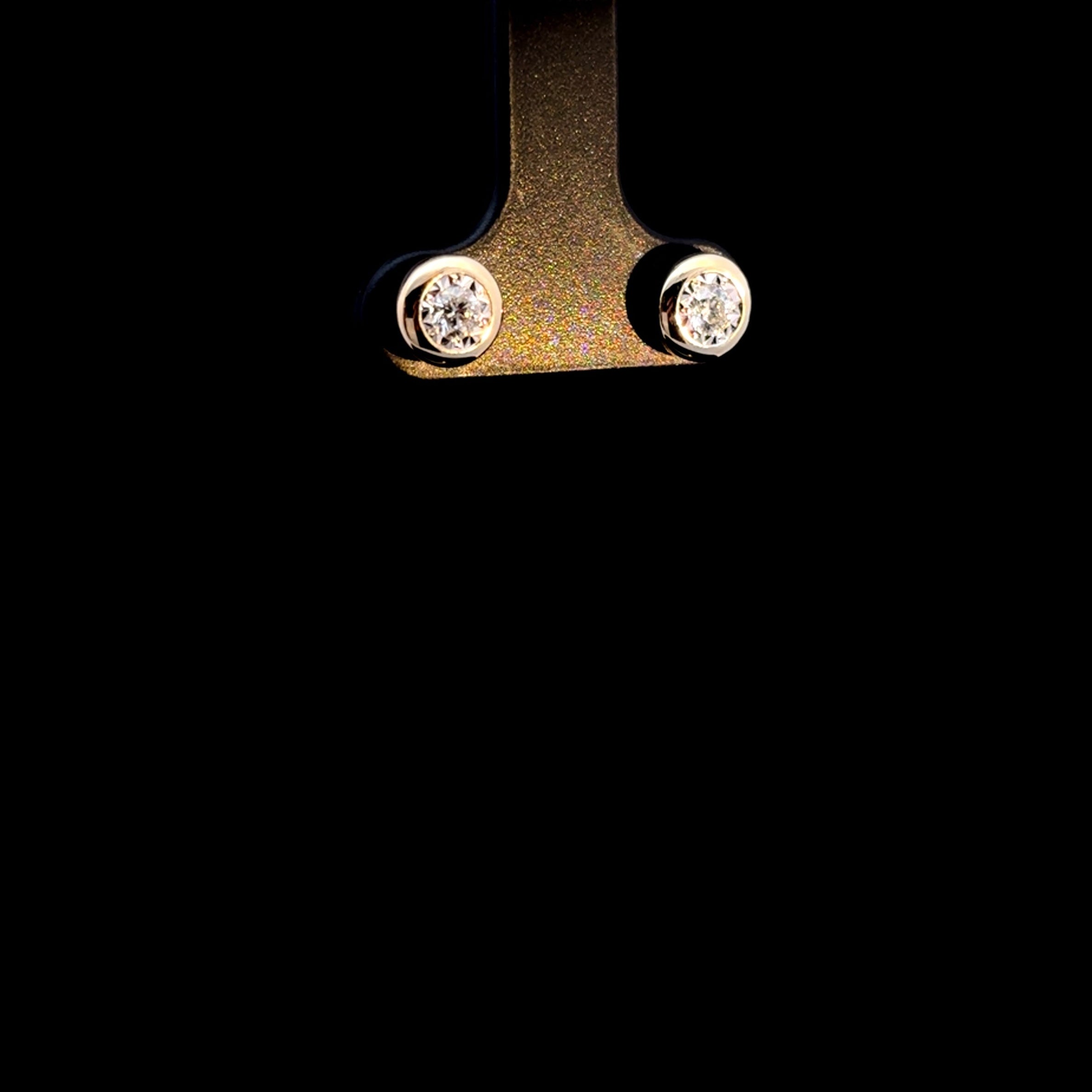 Round Bezel Diamond Studs