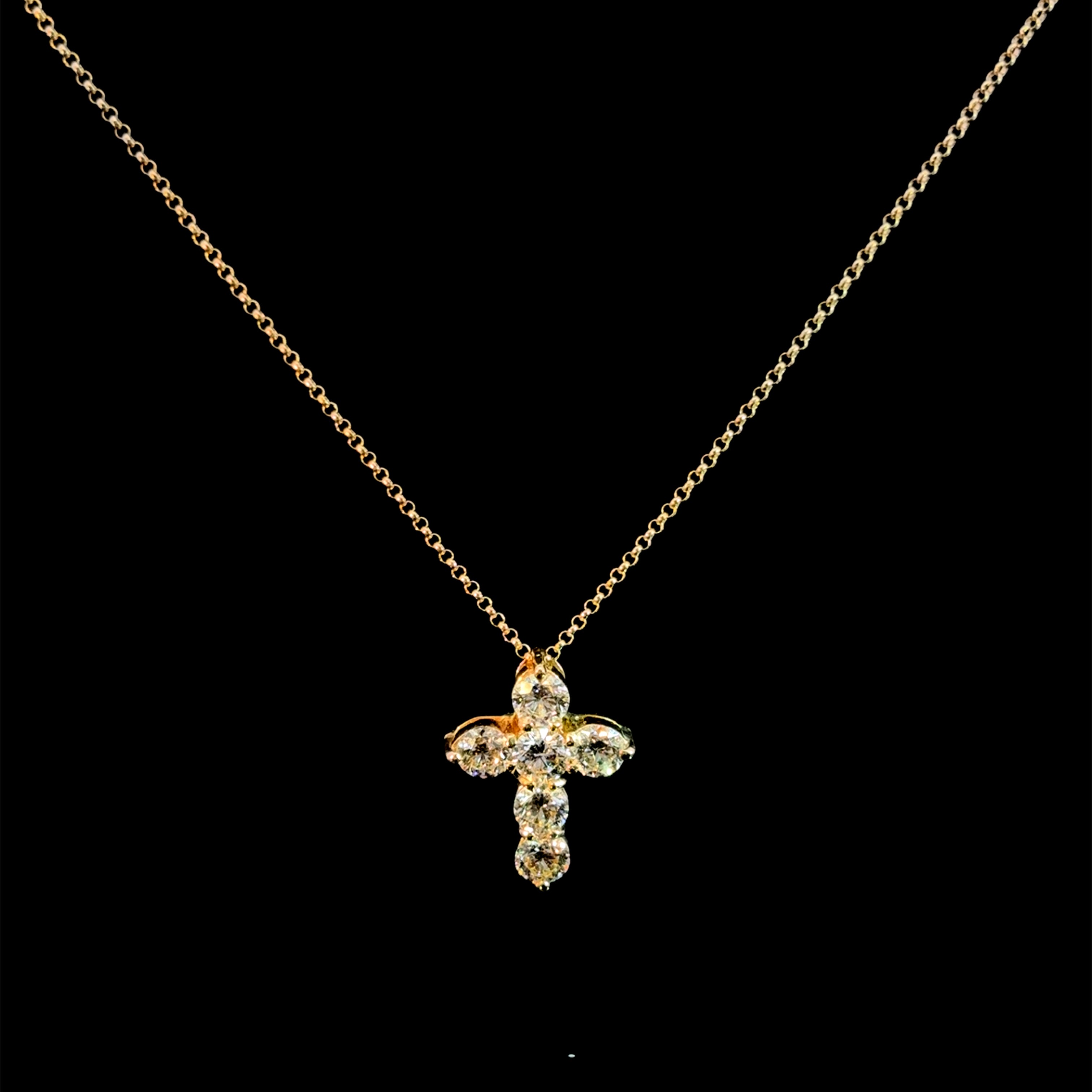 Yellow Gold Diamond Cross Pendant