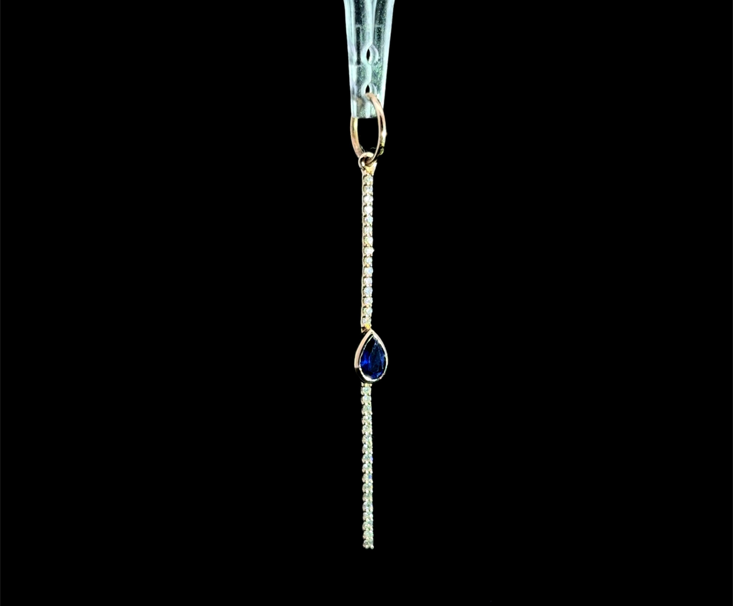 Diamond Kyanite Drop Charm
