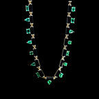Onyx Necklace with Mixed-Cut Emeralds