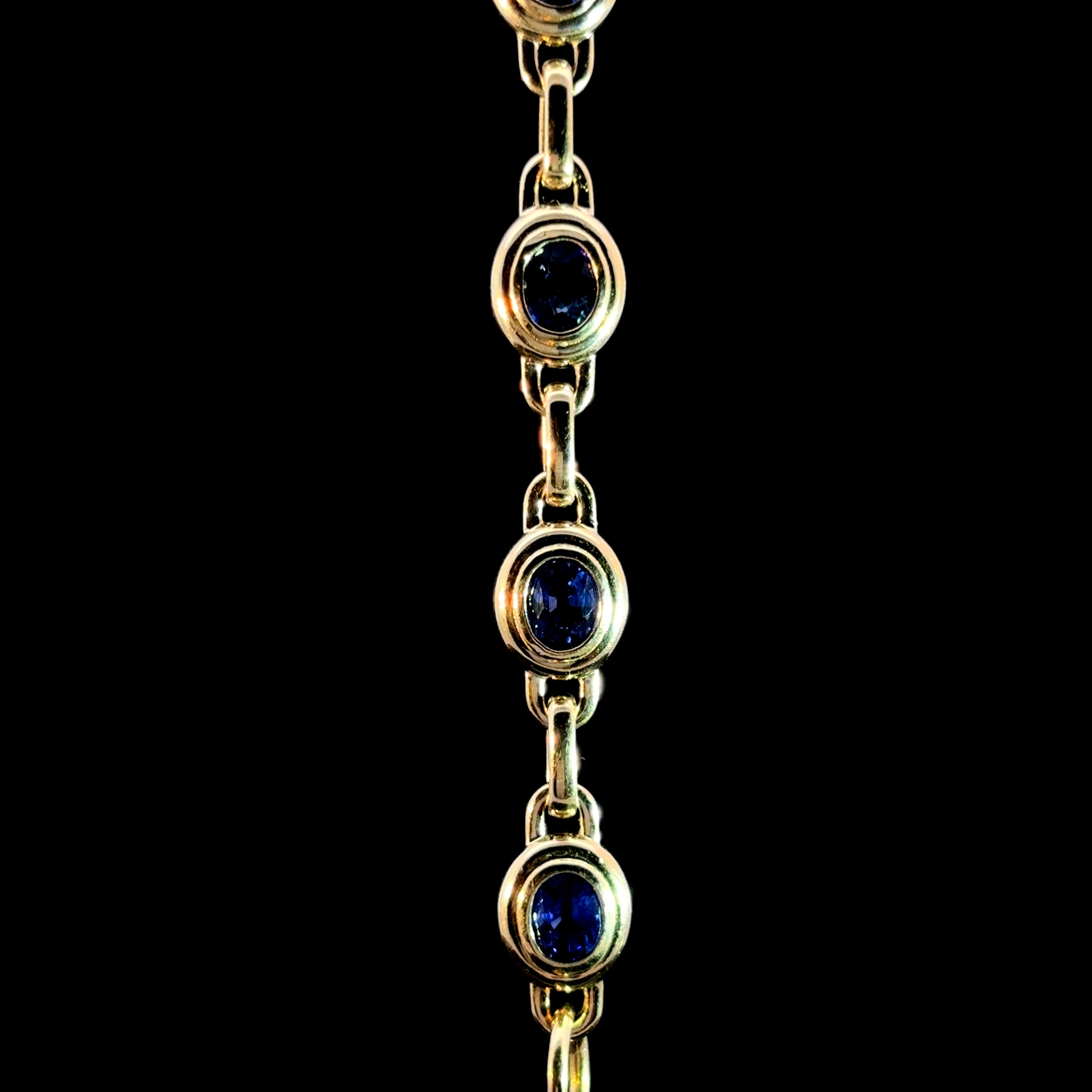 Bezel-Set Sapphire Link Bracelet