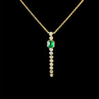 Emerald Key Bezel Charm Yellow Gold Pendant