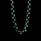 Onyx Necklace with Mixed-Cut Emeralds