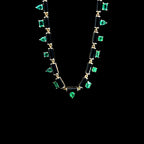 Onyx Necklace with Mixed-Cut Emeralds