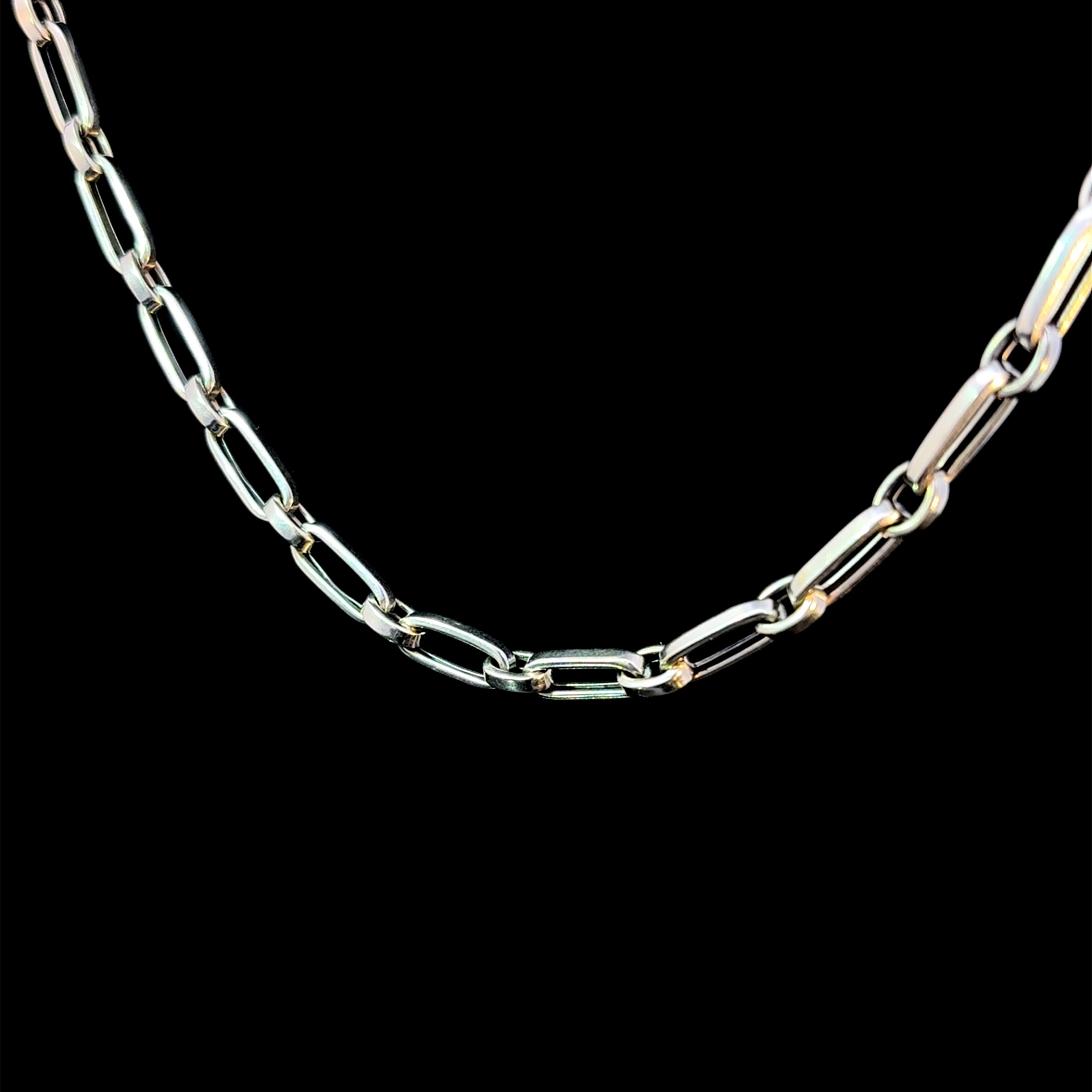 White Gold Clip & Round Chain
