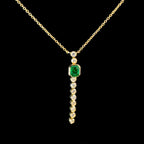 Emerald Key Bezel Charm Yellow Gold Pendant