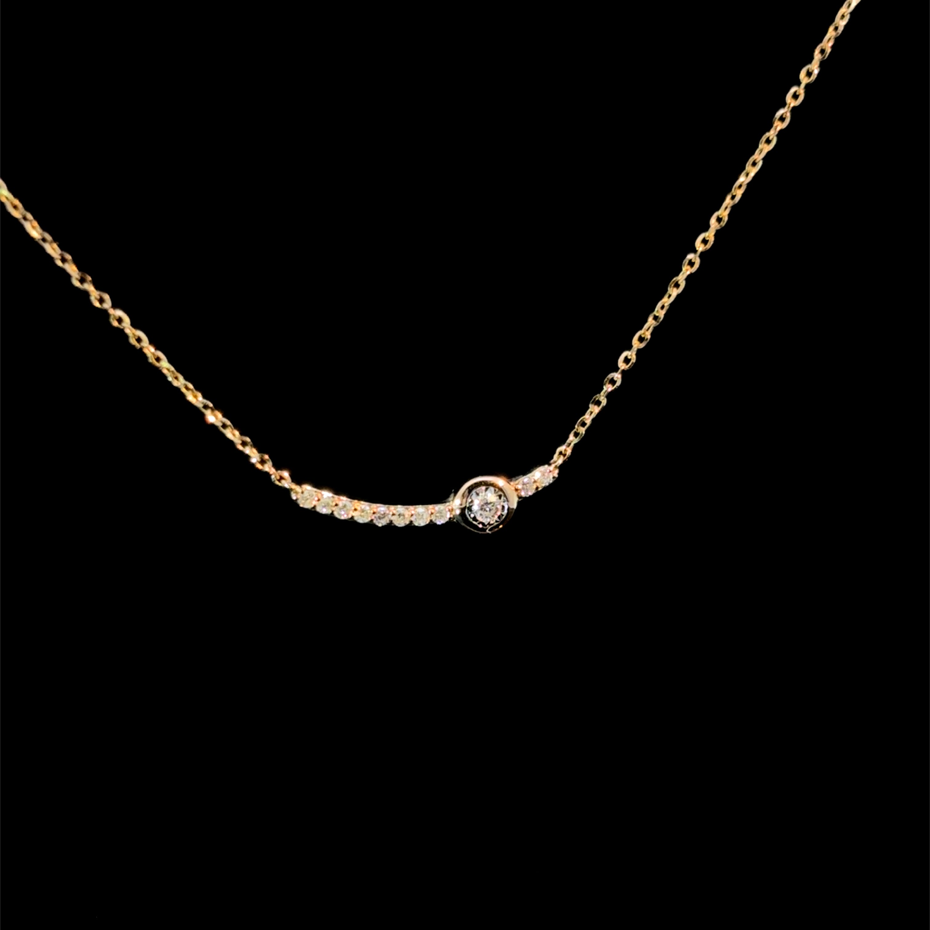 Bezel Diamond Charm Yellow Gold Pendant