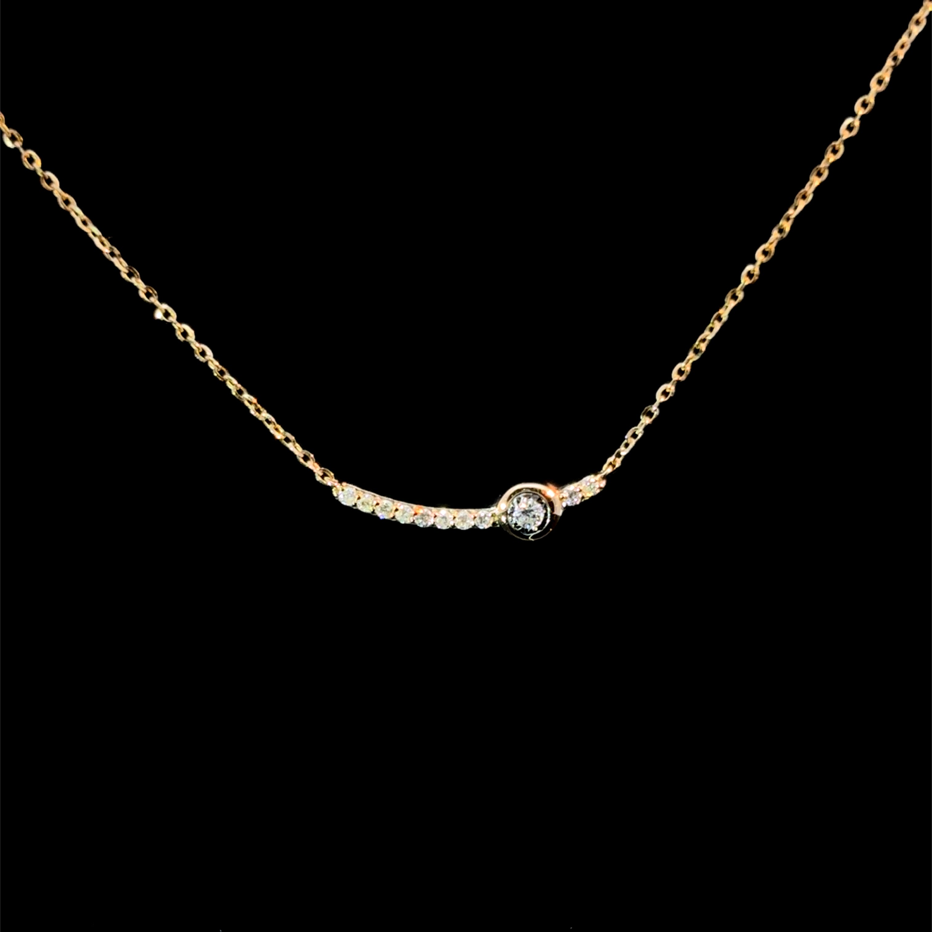 Bezel Diamond Charm Yellow Gold Pendant