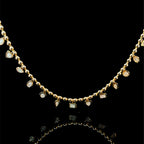 Multi Shape Diamond Ball Chain Yellow Gold Necklace
