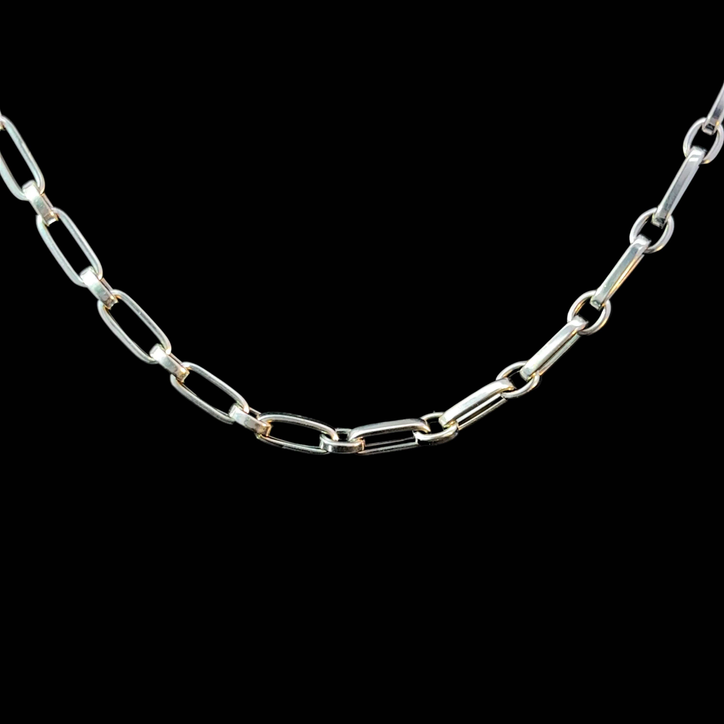 White Gold Clip & Round Chain