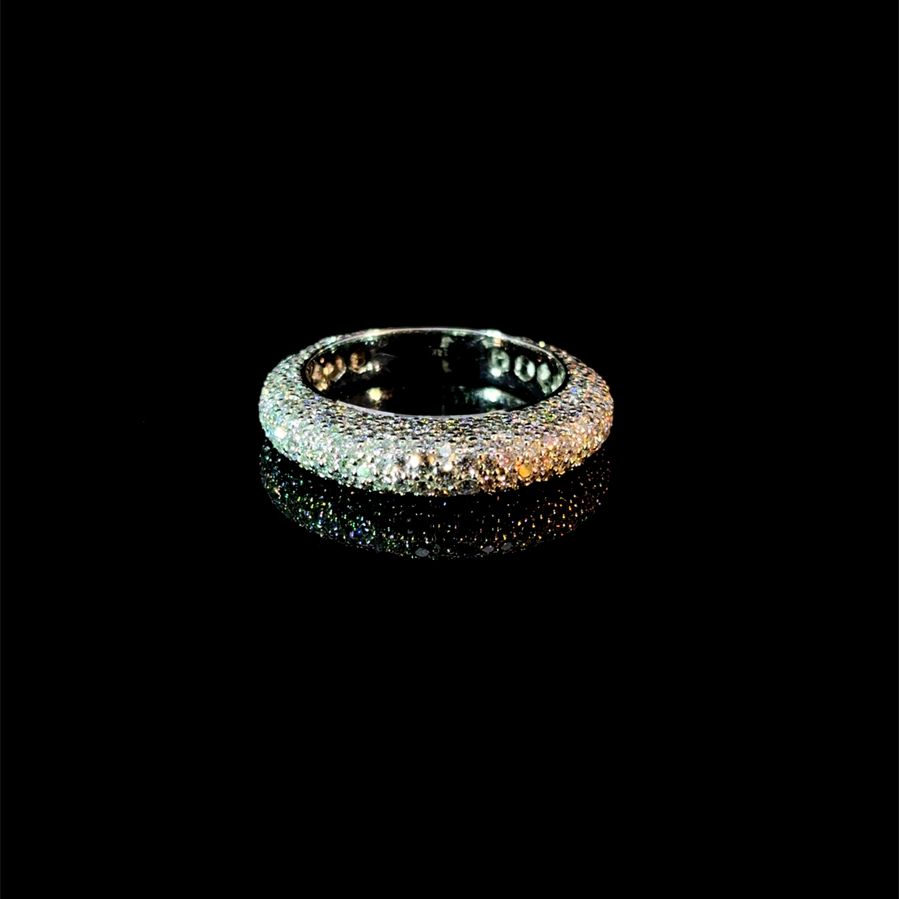 All Round Diamond Lifted White Gold Ring