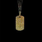 Diamond Tag Yellow Gold Charm