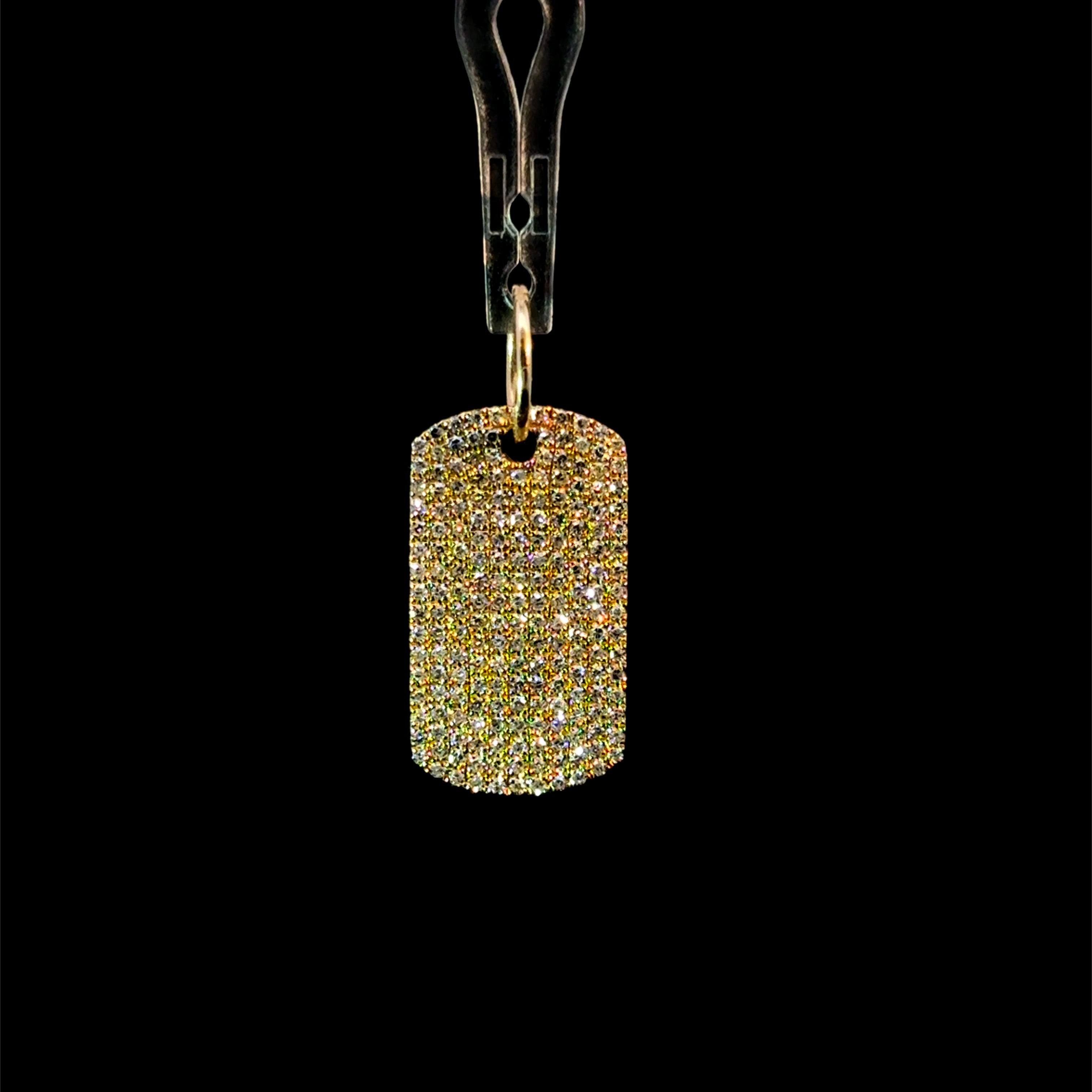 Diamond Tag Yellow Gold Charm