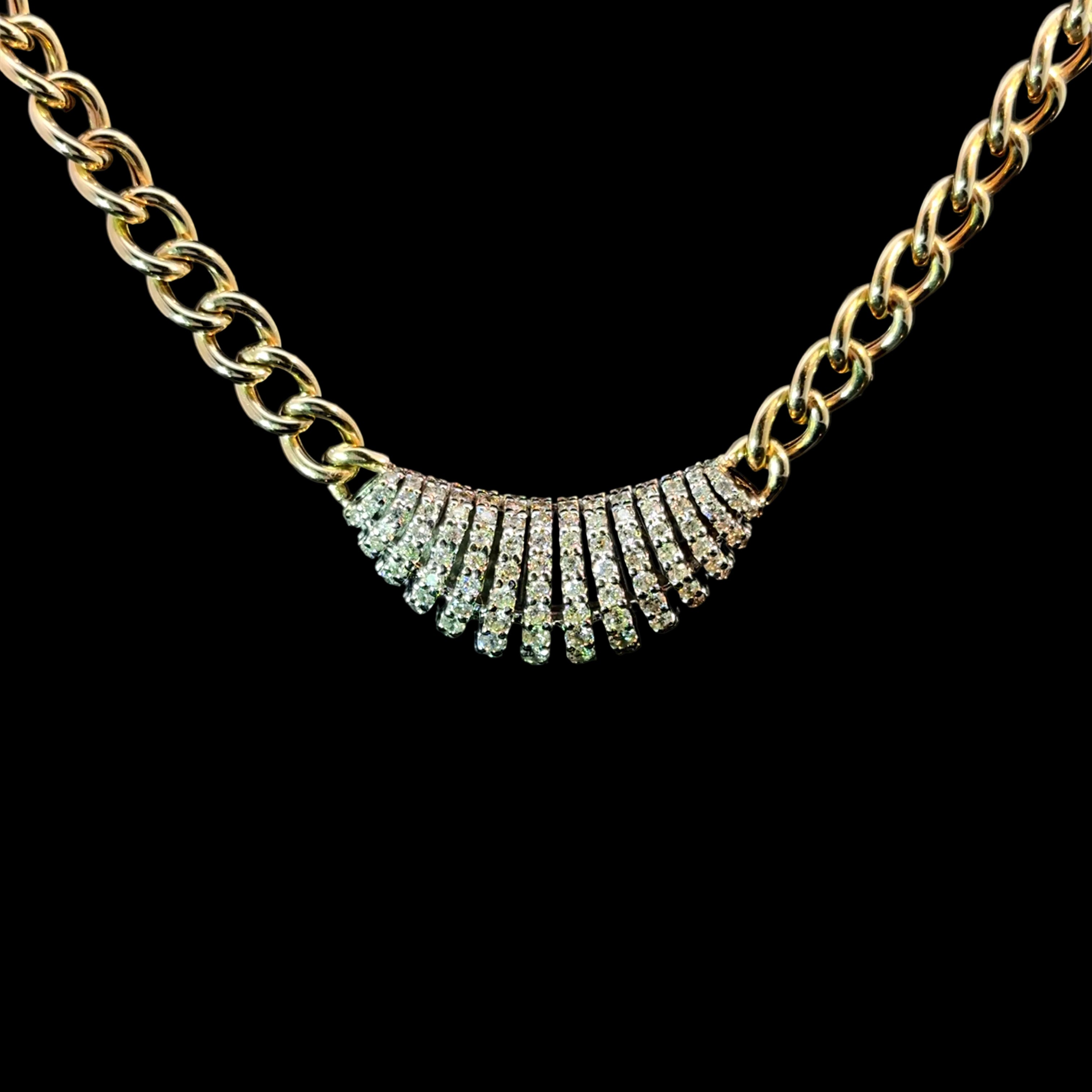 Diamond Shell Pendentif Yellow Gold Necklace L