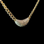 Diamond Shell Pendentif Yellow Gold Necklace L
