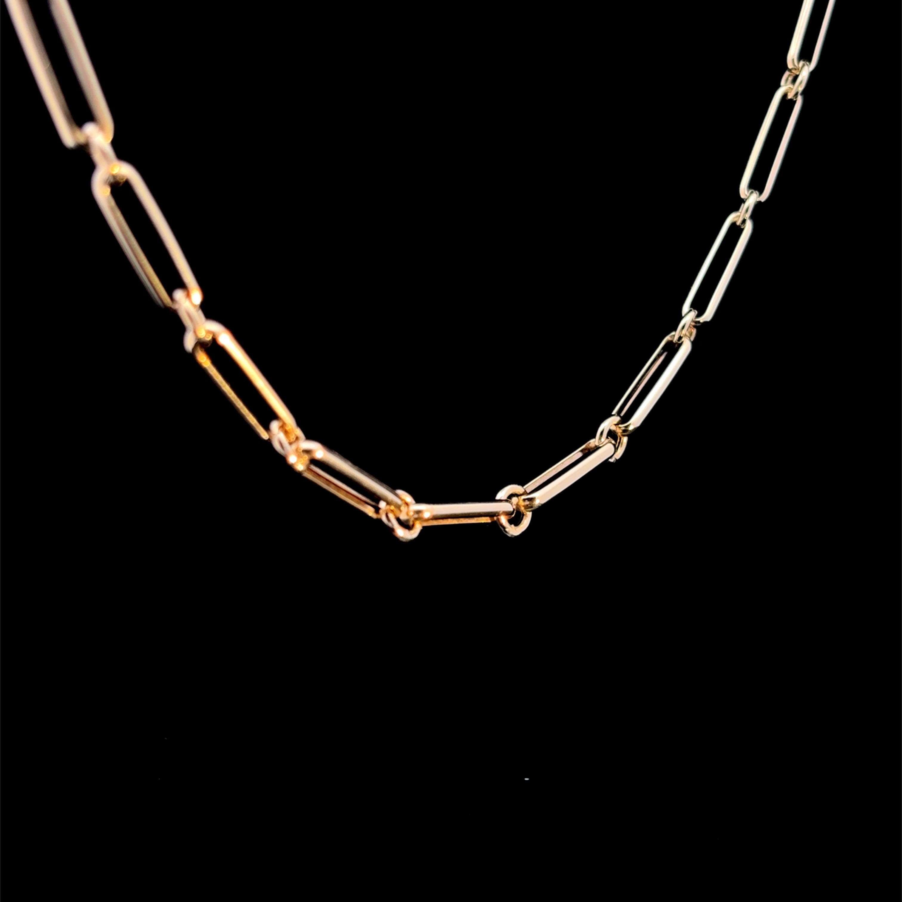 BAR LINK YELLOW GOLD BRACELET 7'
