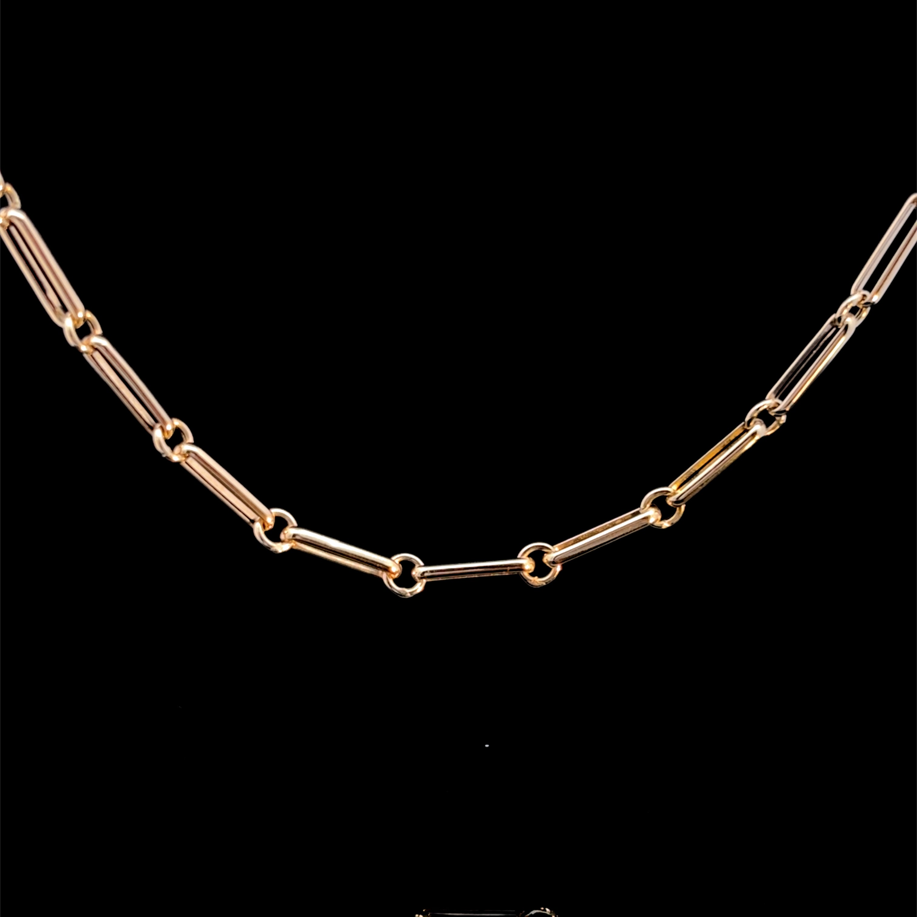 BAR LINK YELLOW GOLD BRACELET 7'