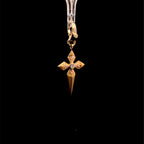 DIAMOND CROSS BRUSH FINISHED PENDANT WITH ENHANCER BAIL