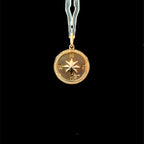 Diamond Halo Compass Yellow Gold Charm