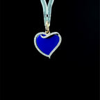 Lapis Lazuli & Diamond Yellow Gold Heart Charm